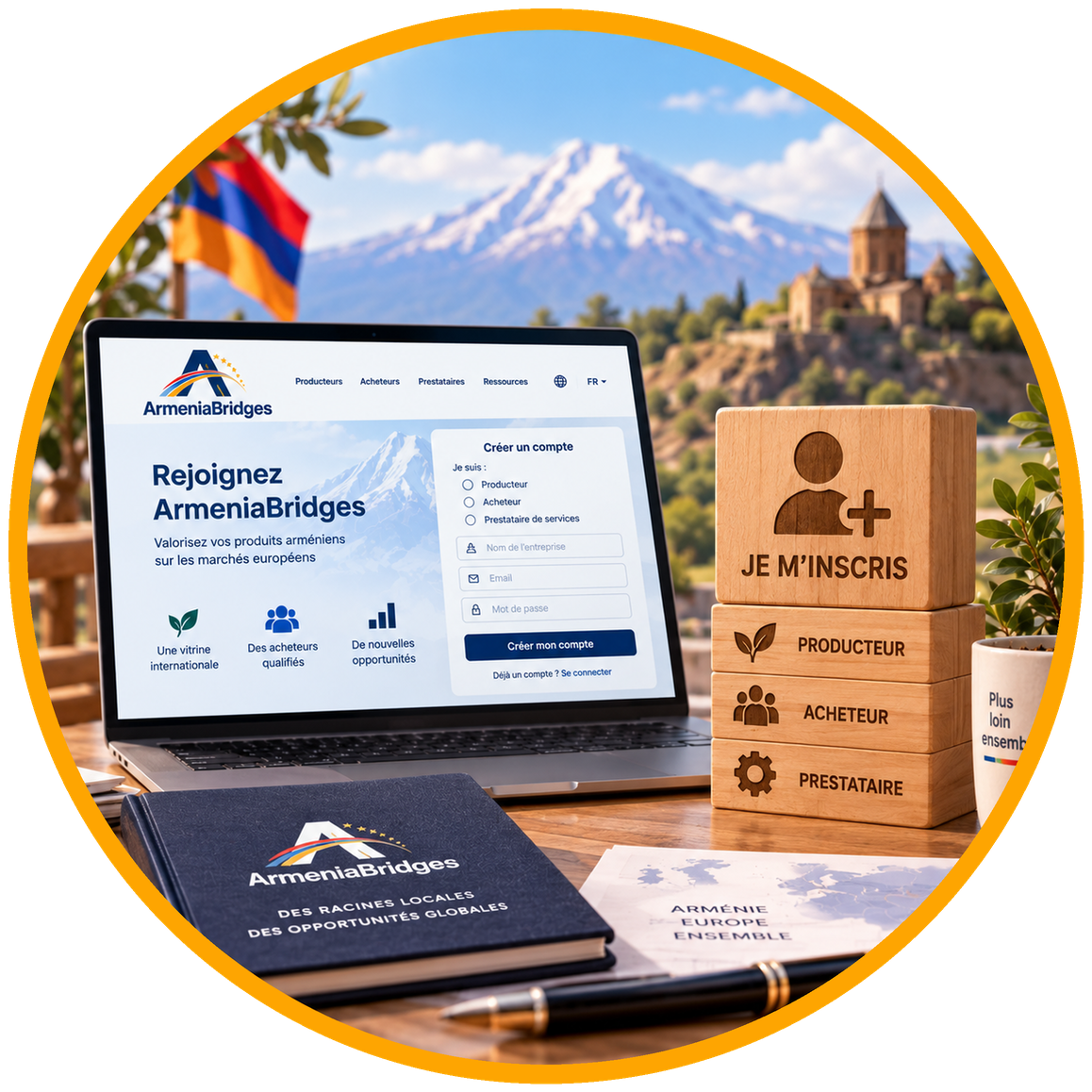 Étape 1 : Je m'inscris sur ArmeniaBridges